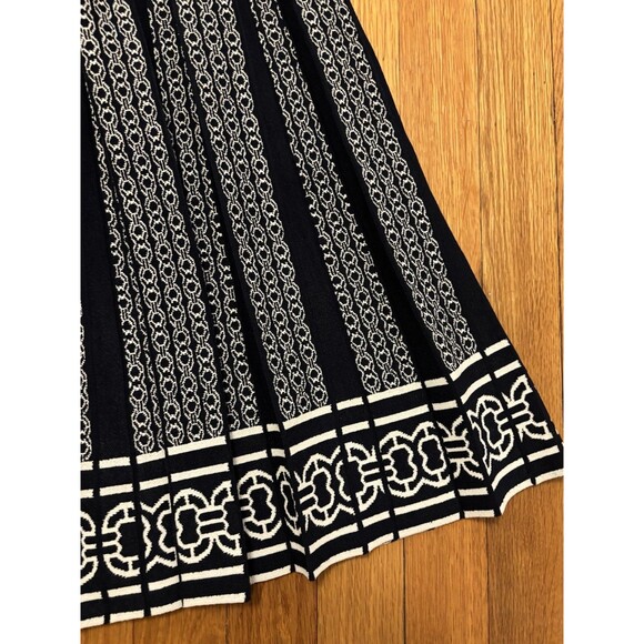 Tory Burch GEMINI LINK POLO DRESS Navy Blue White Size XS Jacquard NO BELT - Picture 3 of 8
